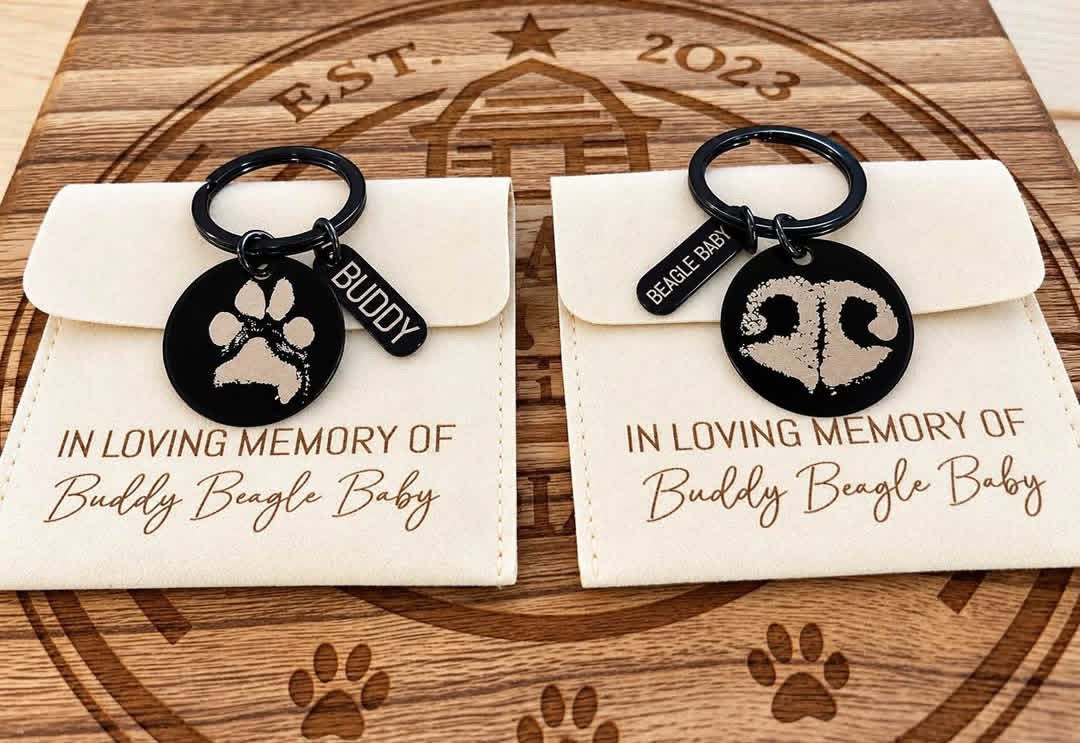 Black Personalized Pet Memorial Keychain