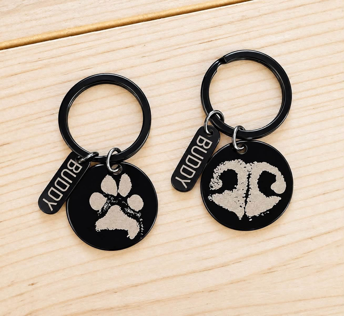 Black Personalized Pet Memorial Keychain